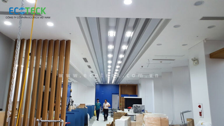 Thi công hệ thống chiếu sáng tại Woori Bank